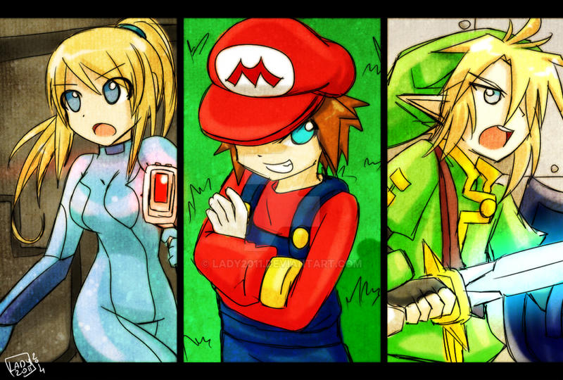 Commission Samus Mario And Link By Lady2011 On DeviantArt.