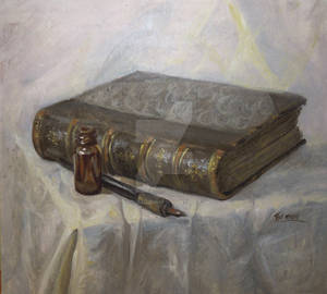 Still life with old book by Lotusalchemy