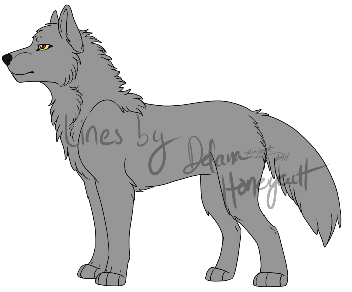 [P2U] Wolf Lineart - 10pts