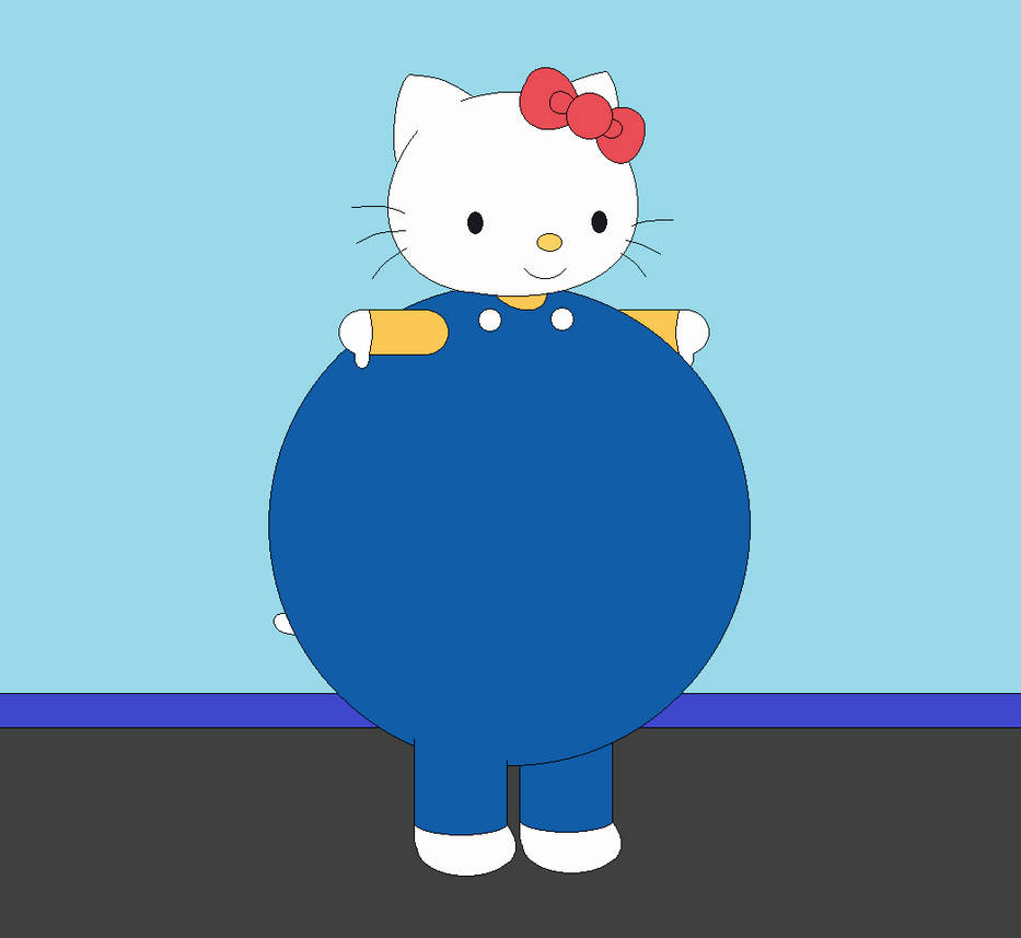 Hello Kitty Inflation Inflated Hello Kitty on a trampoline by Nuttysquirrel16 on DeviantArt