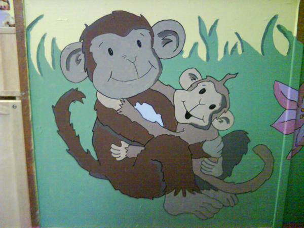 Monkey Mural close up.