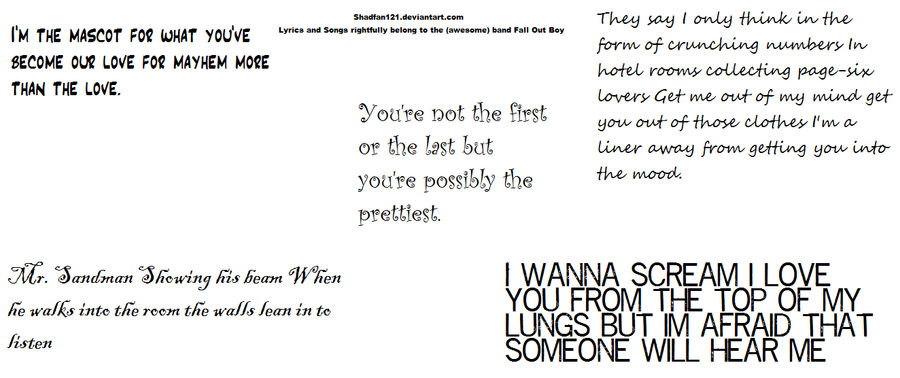 Sheeran thinkin Fall Out Boy Lyrics About Love