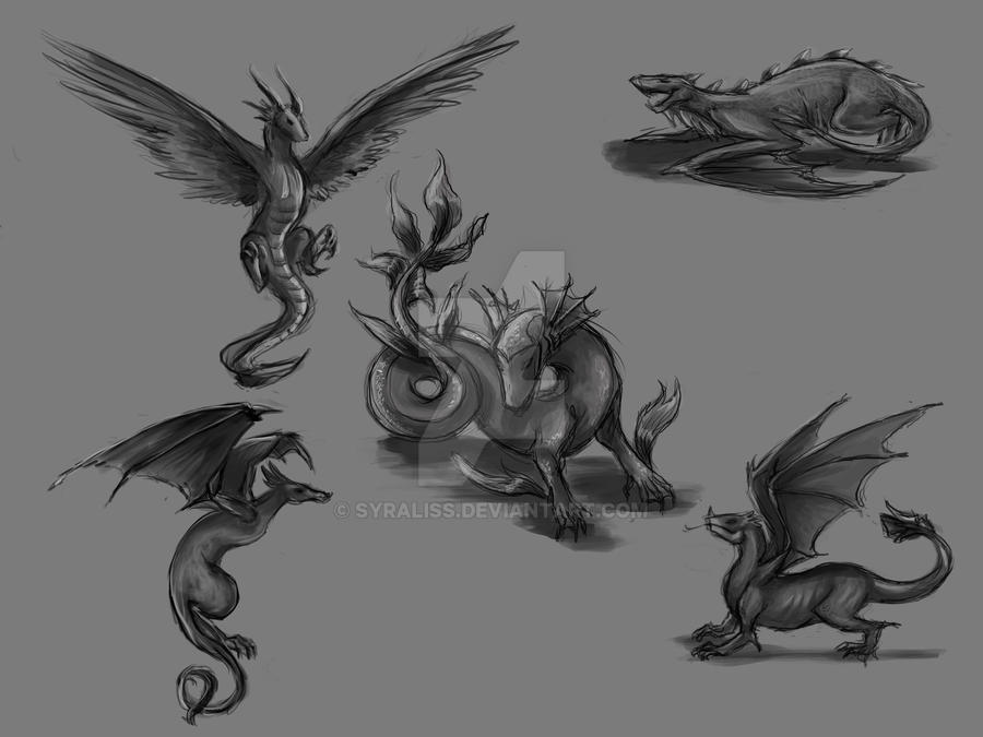 Dragon concept sketches by Syraliss on DeviantArt