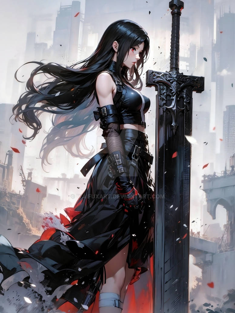 Tifa with buster sword by WaifuXArt on DeviantArt