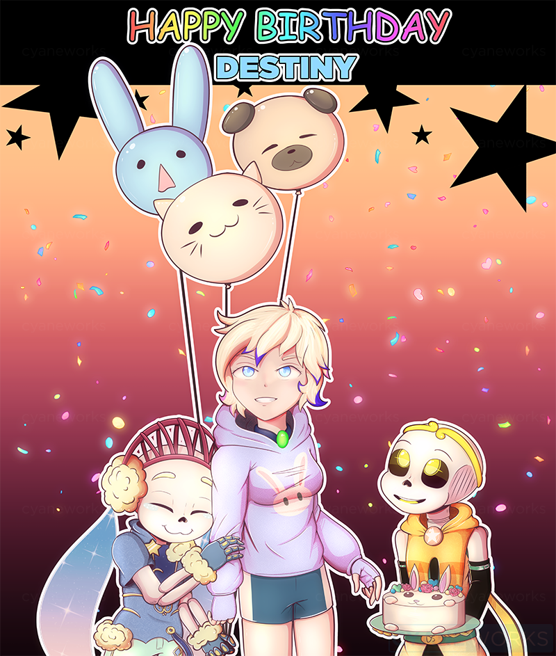 Comm Destiny birthday by CyaneWorks on DeviantArt