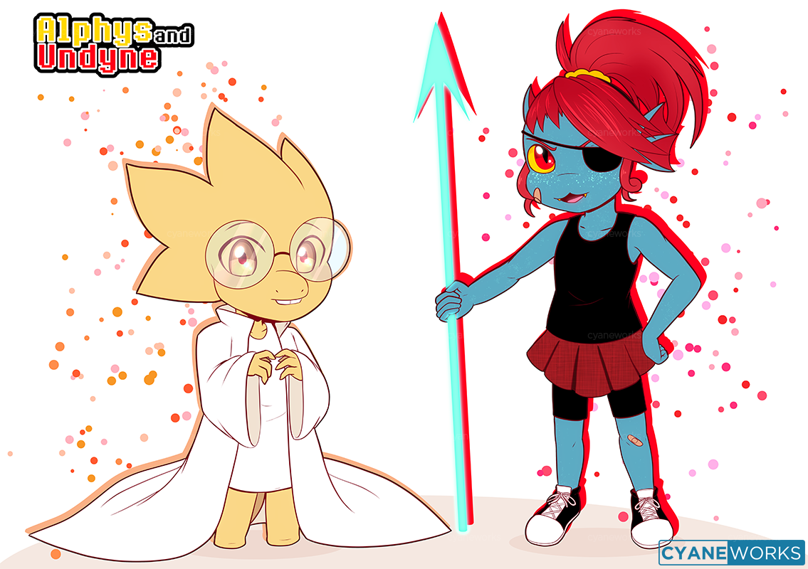 Comm Young Alphys and Undyne by CyaneWorks on DeviantArt
