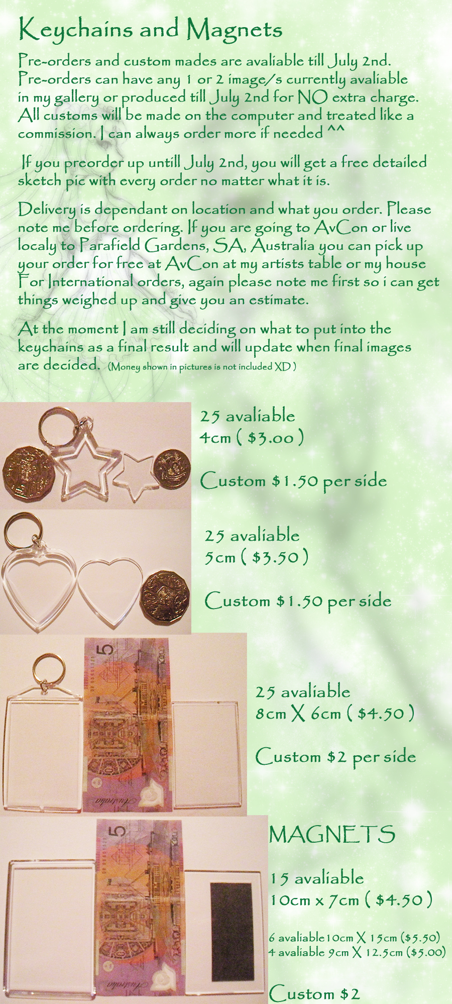 Keychain and magnet prices