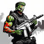 Zombie soldier with submachine gun