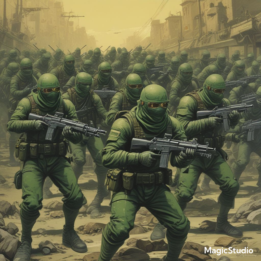 Green units of ninja infantry