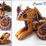 Polymer Clay Crystal Dragon Gold and Purple
