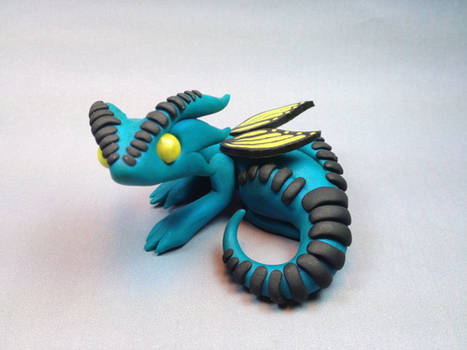 Polymer Clay Butterfly Dragon Teal