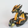 Polymer Clay Dragon Black and Gold