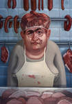 the meat selling woman by Pa-Bu
