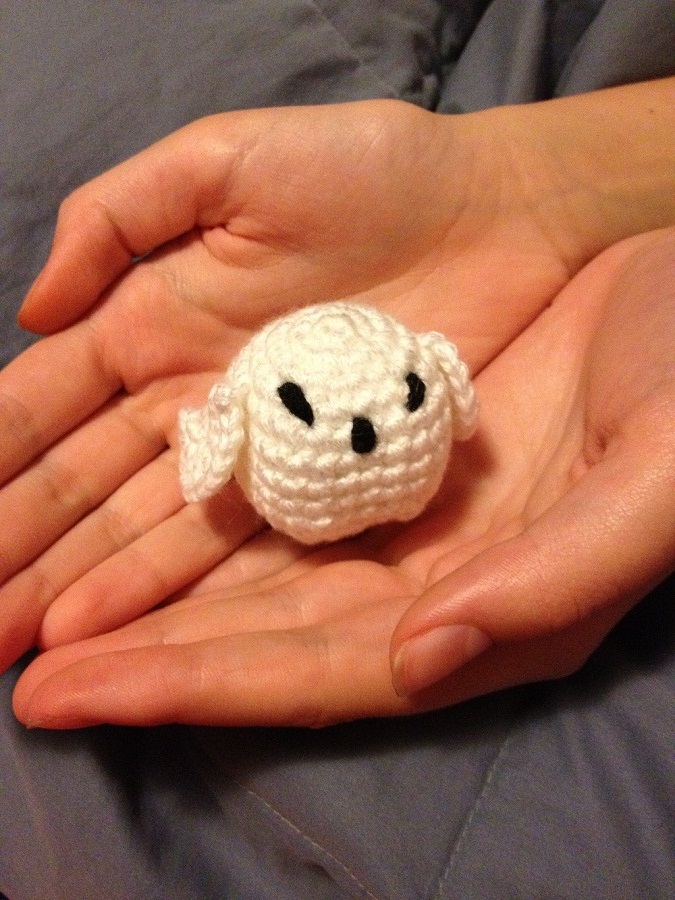 Tiny Amigurumi Snowy Owl