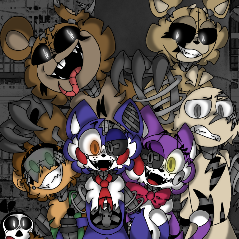FNAC 2 Characters (Five Nights at Candy's) by helloimashadowfox on
