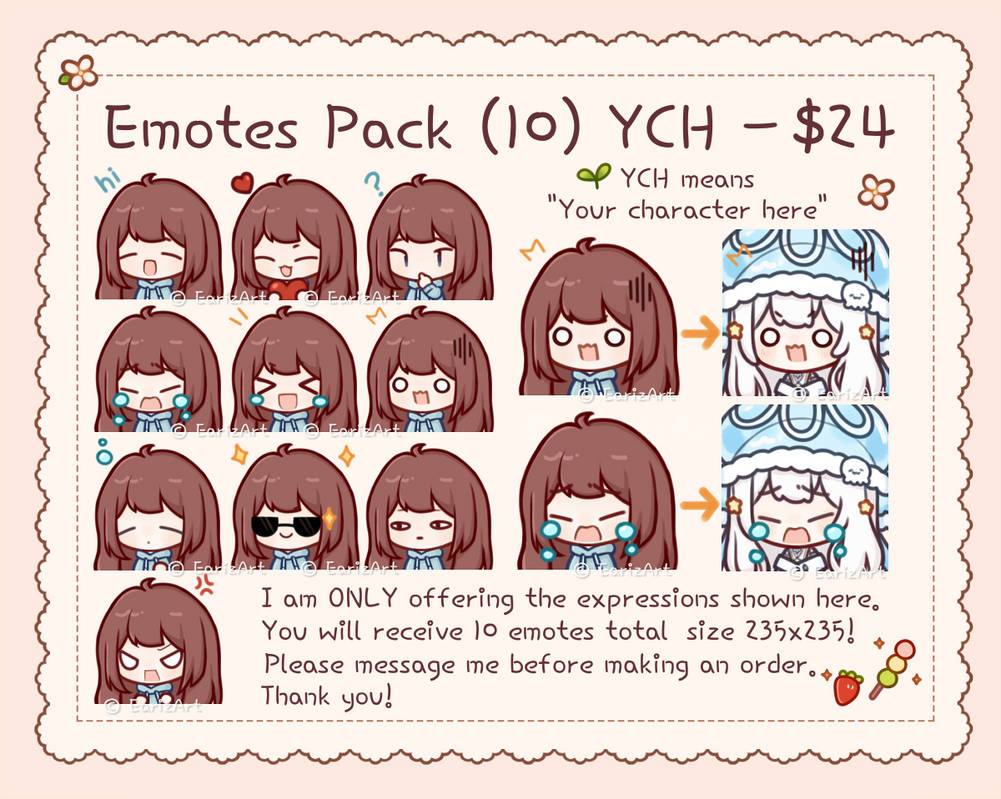 (OPEN) Custom YCH Emotes Commission - 10 for $24 by Eariz on DeviantArt