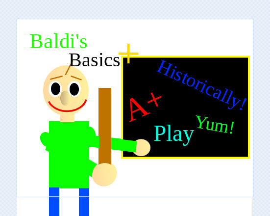 My remake of the Baldi's Basics Plus Menu by Baldithemoder on DeviantArt