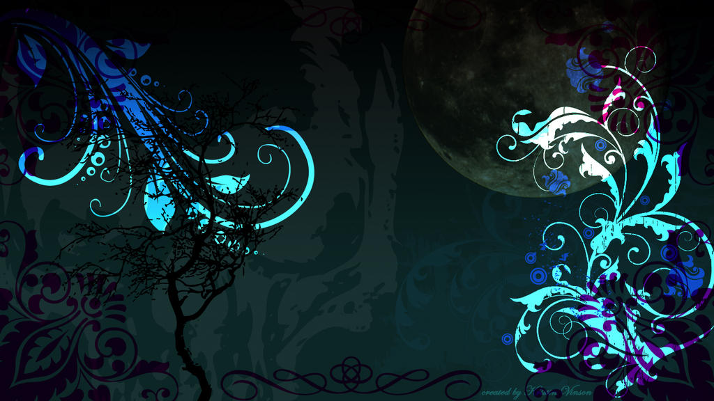 Teal Gothic Desktop Background 1366 x 768 px by CrystalKittyCat on
