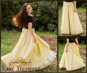 Buttercream Yellow Taffeta Renaissance Skirt