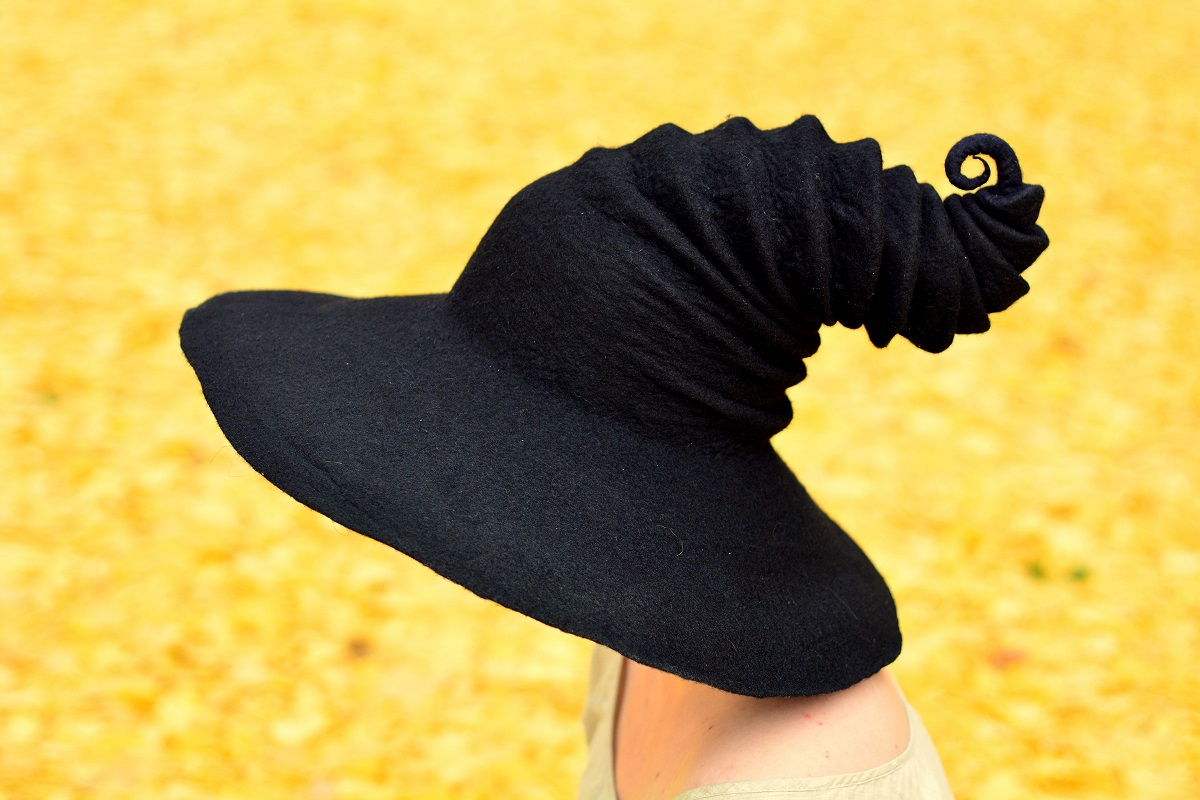 Wide Brim Black Witch's Hat