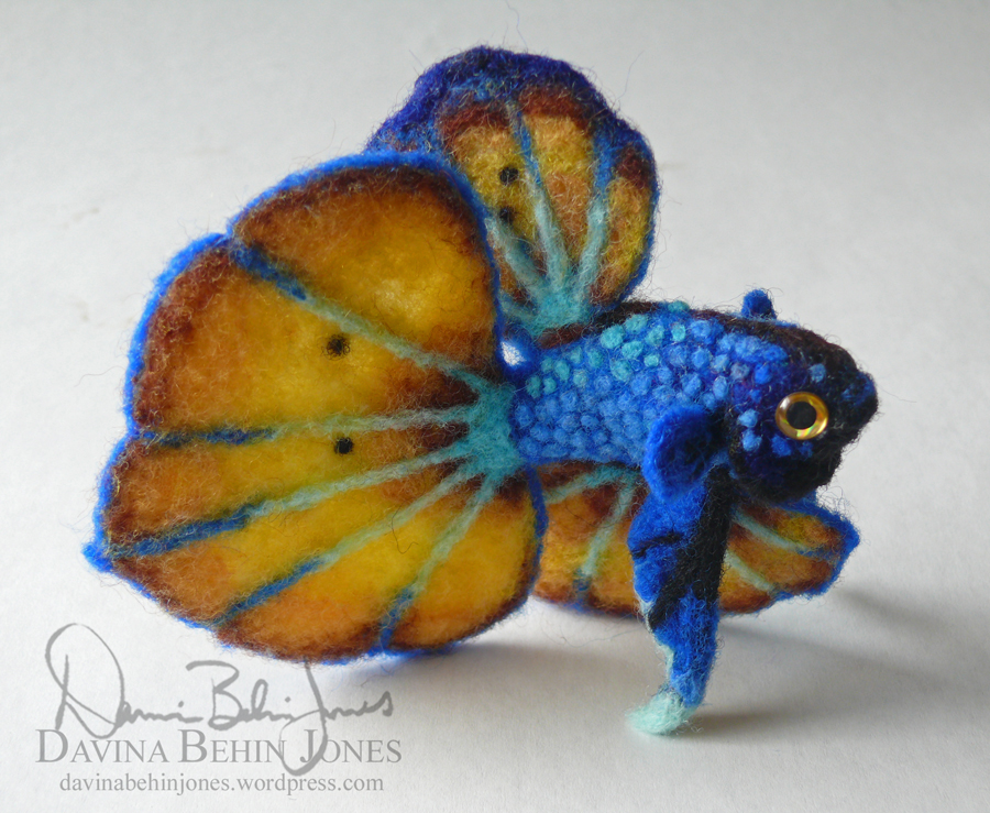 Betta - blue and yellow spade