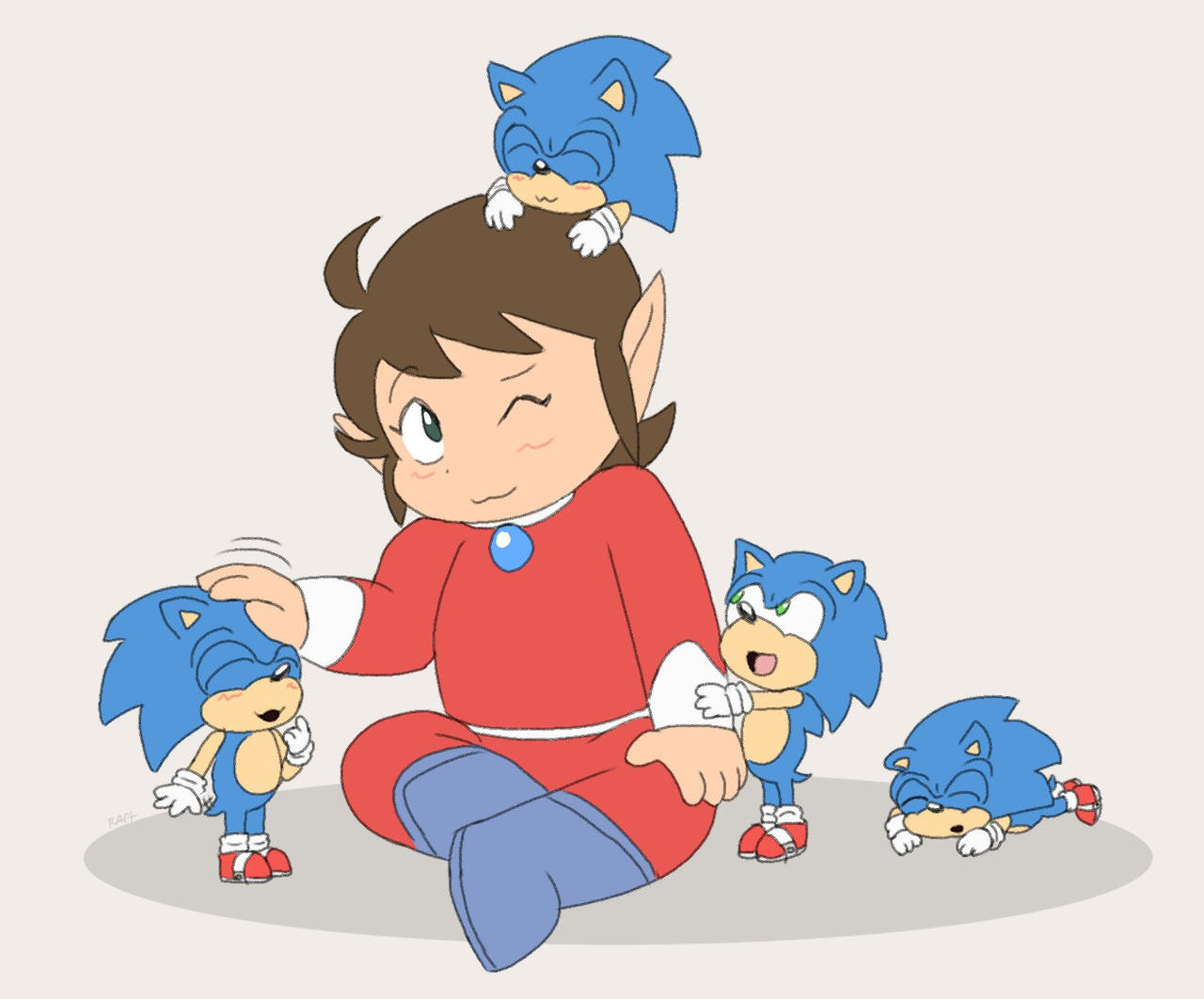 Alex and a bunch of sonic