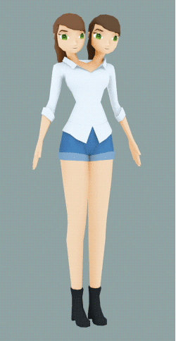 Conjoined Twins 3D - (two headed girl) TEXTURED by fgg22 on DeviantArt