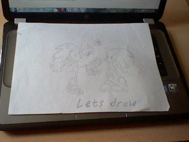 SONIC drawing SONIC ^^