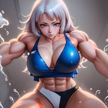 Anime Muscle Woman / Girl above you