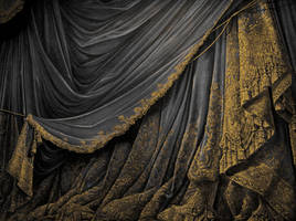 Backdrop Vintage Theater Stage Curtain - Black