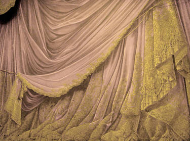 Backdrop Vintage Theater Stage Curtain - Cream