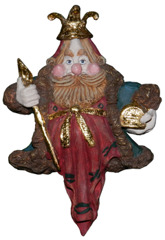 Wise Man Star Christmas Ornament  - Red and Gold