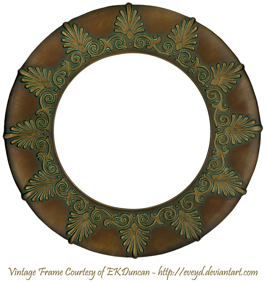 Vintage Bronze Round Patterned Frame