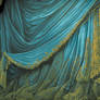 Backdrop Vintage Theater Stage Curtain - Aqua