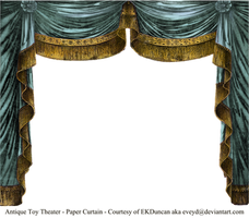 Paper Theater Curtain - Aqua