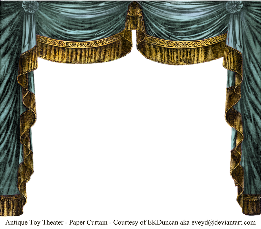 Paper Theater Curtain - Aqua by EveyD
