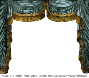 Paper Theater Curtain - Aqua