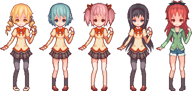 Madoka Magica: School Outfits