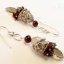 Garnet and Smoky Quartz Earrings