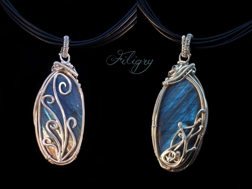 Ocean Blue Labradorite - Double Sided Pendant