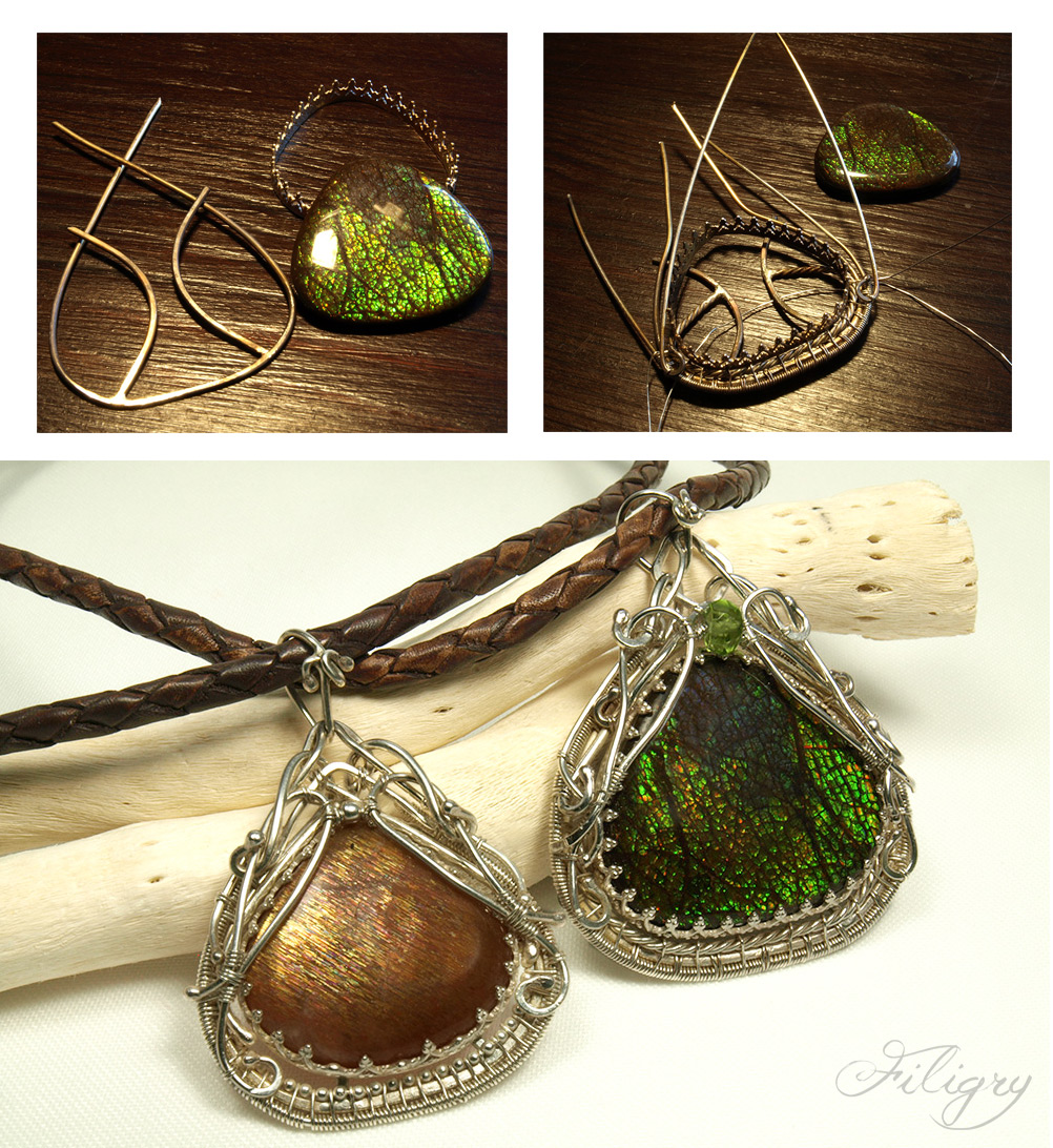 Making-of - Ammolite and Sunstone Pendants