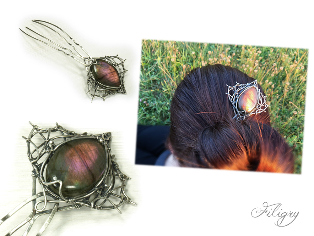 Askella-Labradorite Hairpin