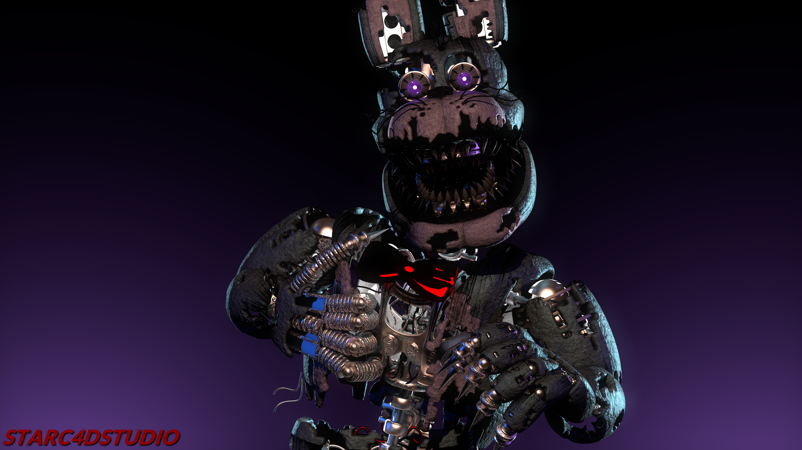 Wallpaper Nightmare Bonnie (FNAF-C4D) by TheRayan2802 on DeviantArt