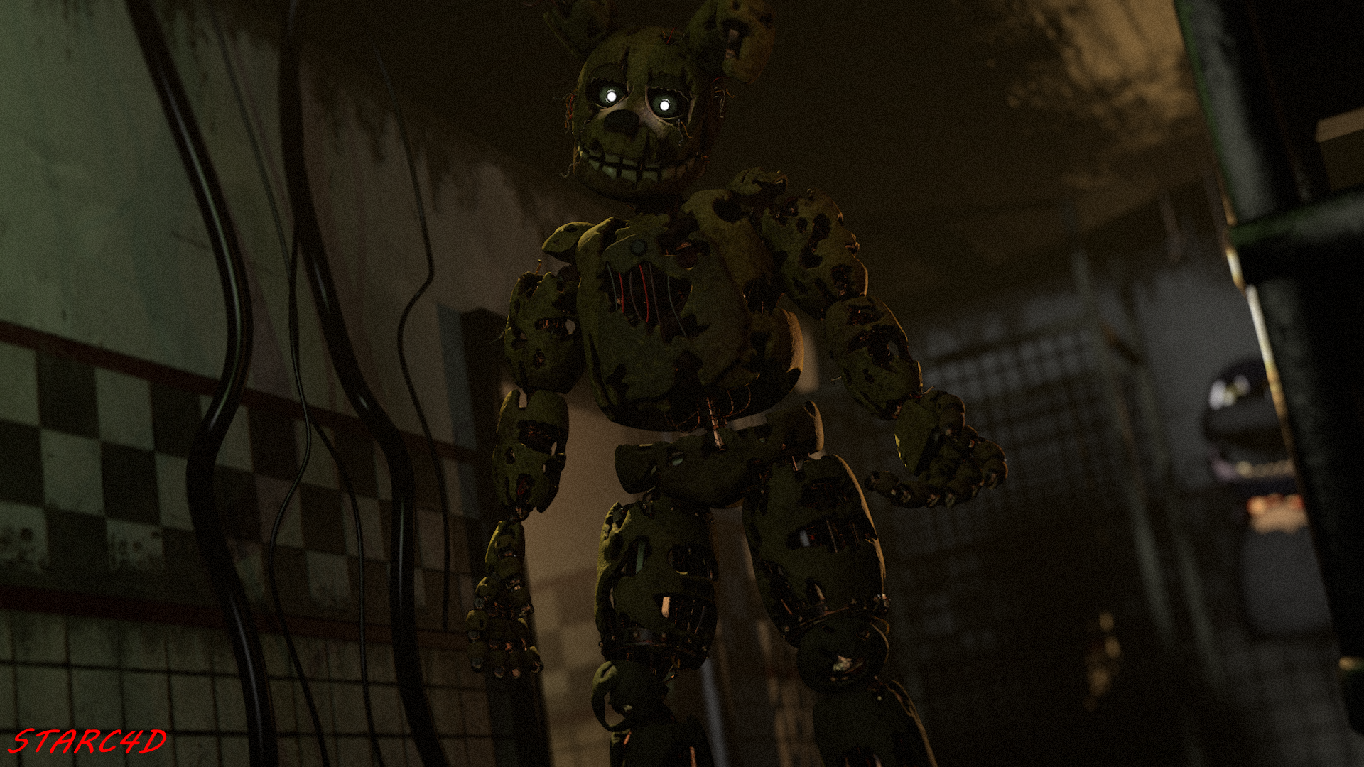 Spring Trap Vr Rig (C4D/FNAF) Vr Springtrap Render 1 by STARC4DSTUDIO15 on DeviantArt