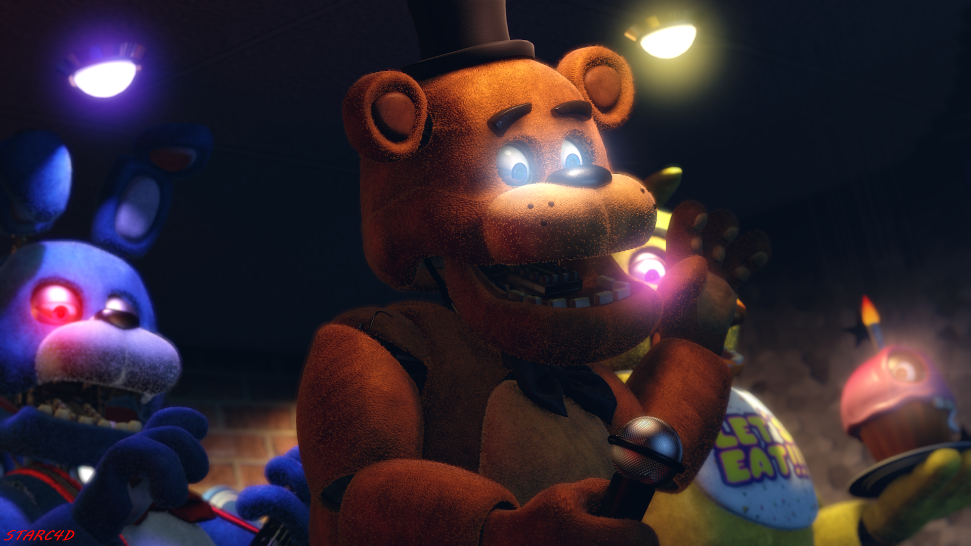 Fnaf Movie Main Gang Poster render by mysteriouspoggers12 on DeviantArt