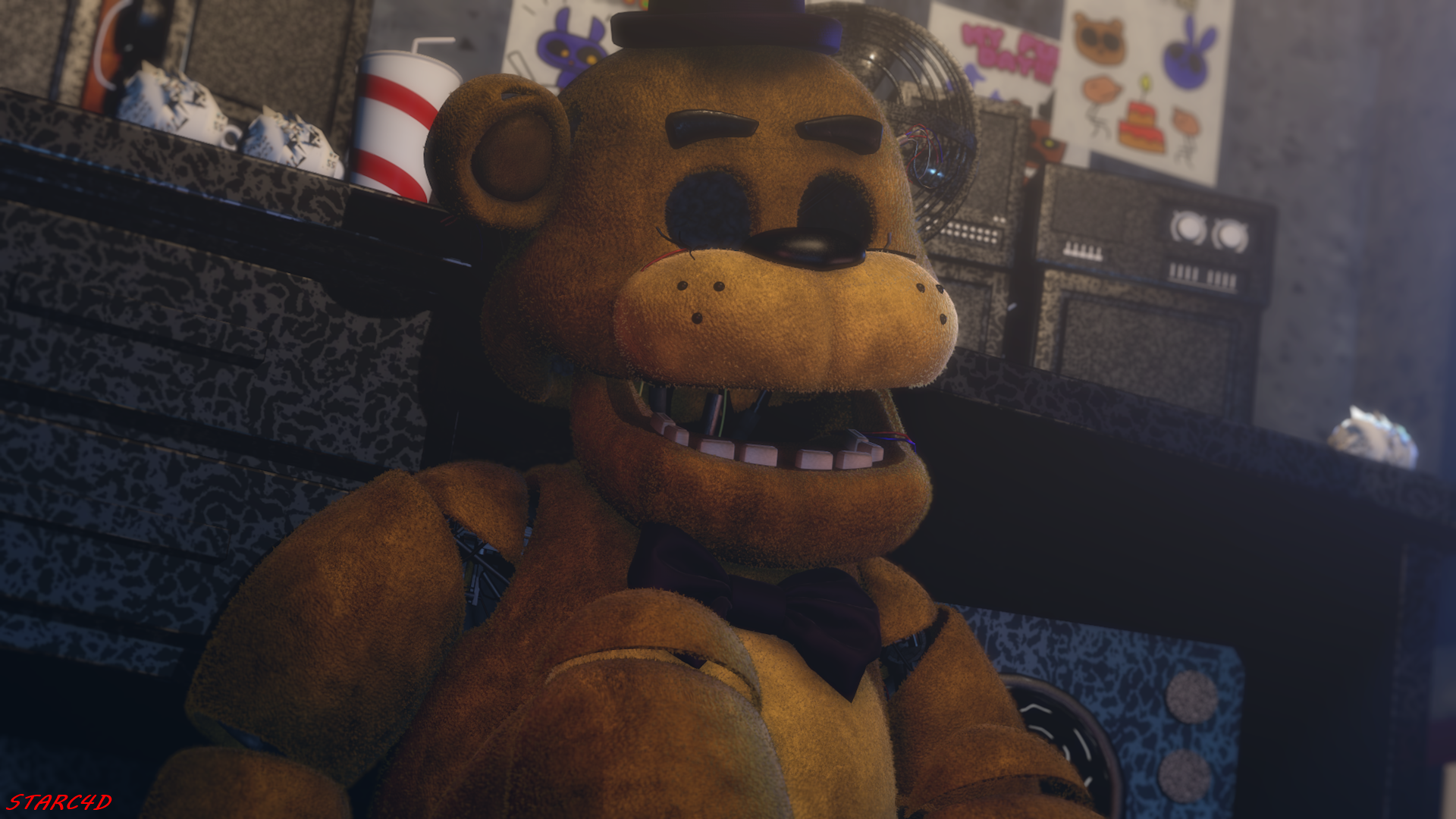 Golden Freddy movie model C4D by MoisoGS on DeviantArt