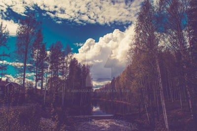 Nature and River in the north of Sweden