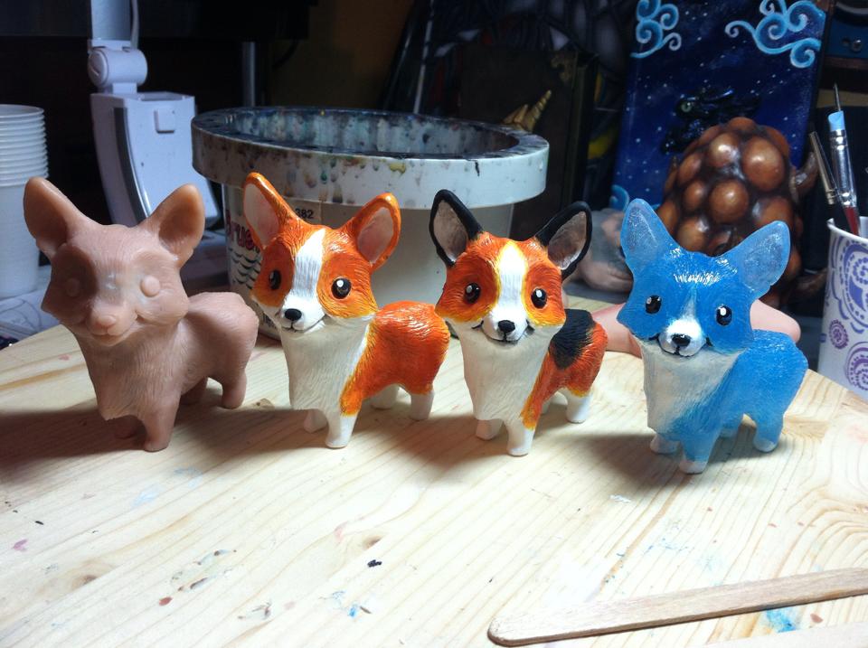 WIP Corgi Figurines