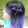 Black and Purple dragon hair clip accessory