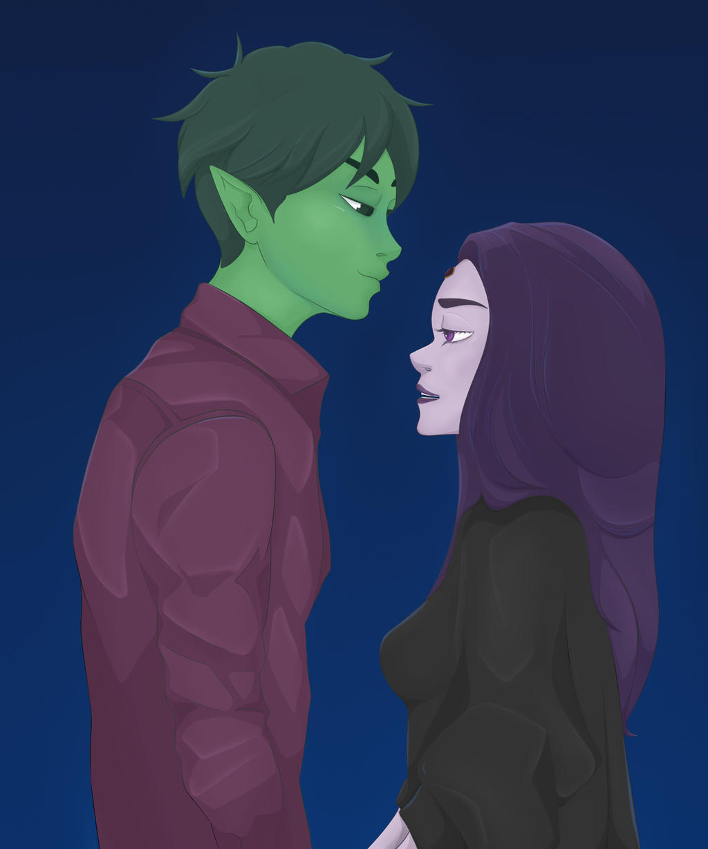 I Love This Couple Raven And Beast Boy By Naokabaeli On Deviantart